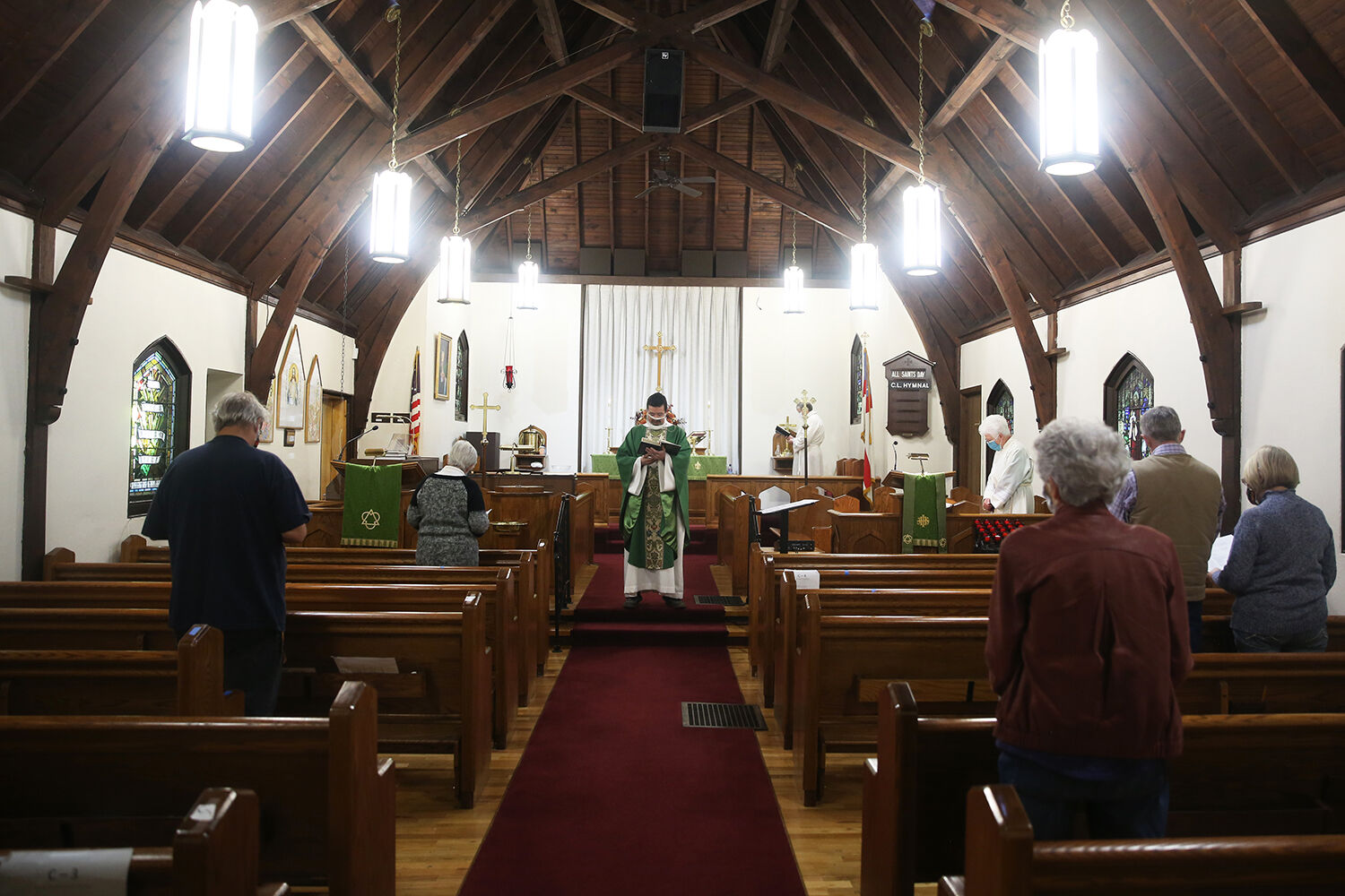 There are a limited number of people allowed to come to in person services
